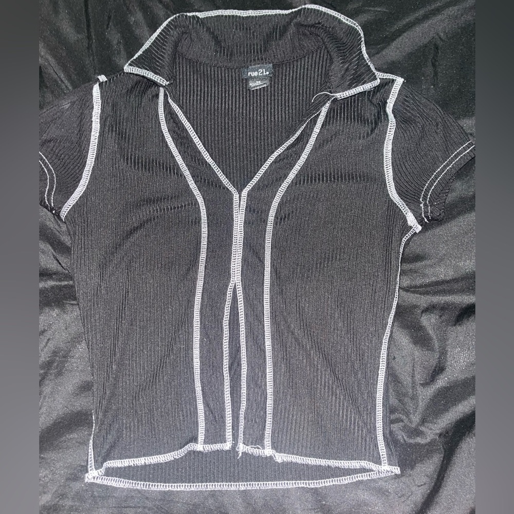 Black open slit shirt from Rue 21